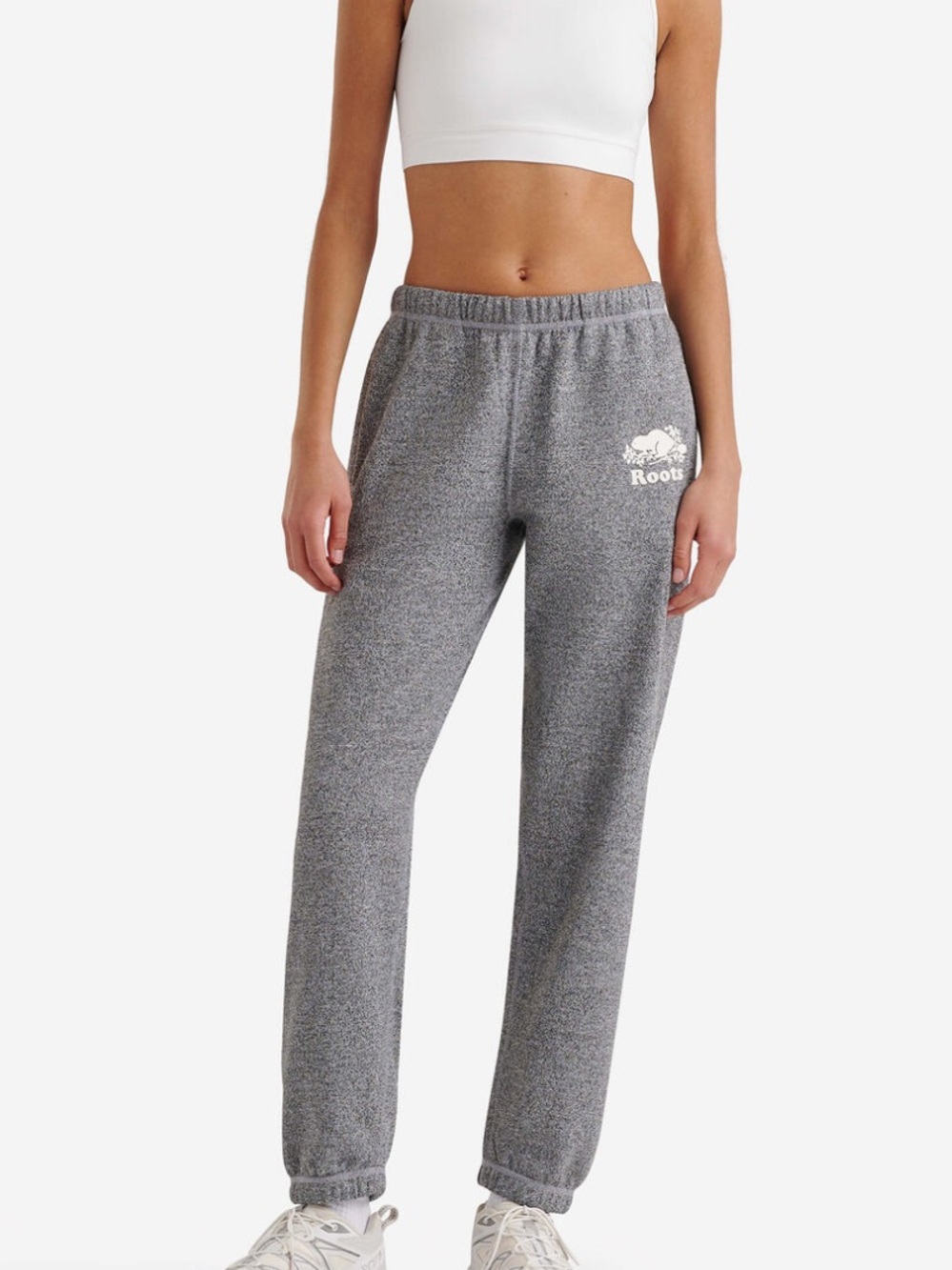 Roots Grey Youth Logo Joggers